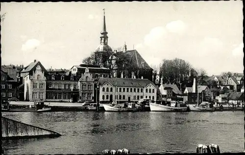 Ak Kappeln an der Schlei, Teilansicht, Nicolaikirche