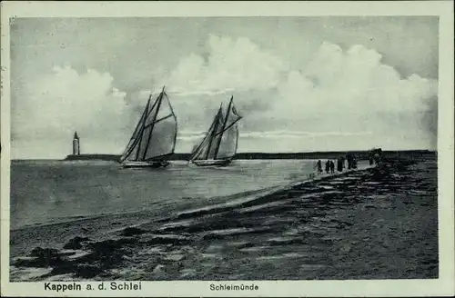 Ak Kappeln an der Schlei, Meeresblic, Segelboote