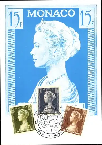 Briefmarken Ak Monte Carlo Monaco, Princesse Grace de Monaco, Grace Kelly