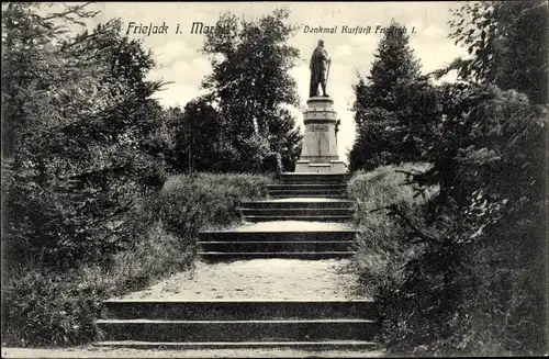 Ak Friesack in der Mark, Denkmal Kurfürst Friedrich I