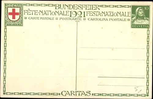 Ganzsachen Künstler Ak Bundesfeier 1927, Krankenschwester