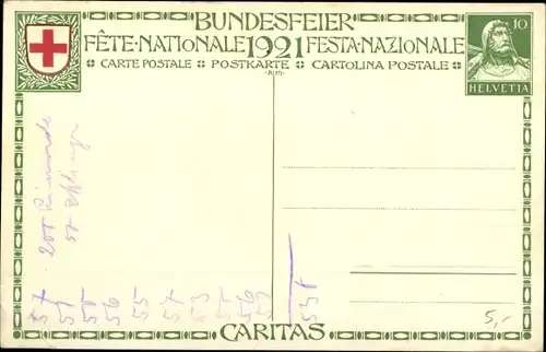 Ganzsachen Künstler Ak Bundesfeier 1927, Krankenschwester