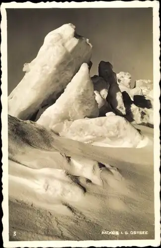 Foto Ak Ostsee, Packeis