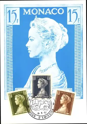 Briefmarken Ak Monte Carlo Monaco, Princesse Grace de Monaco, Grace Kelly