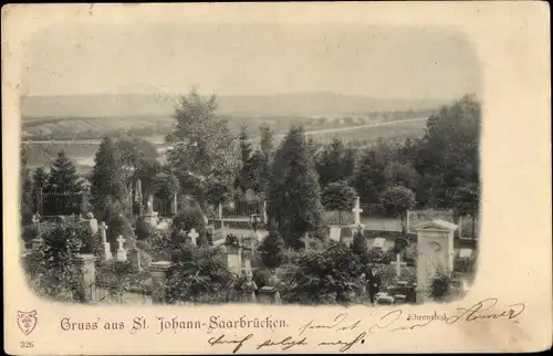 Ak St Johann Saarbrücken im Saarland, Ehrental, Friedhof