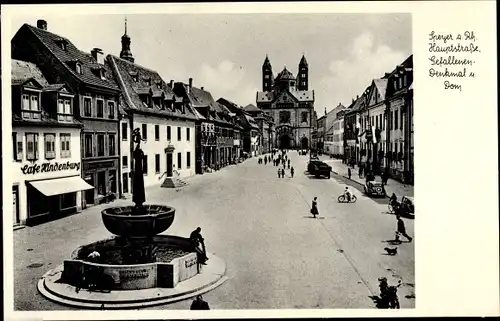 Ak Speyer am Oberrhein Rheinland Pfalz, Hauptstraße, Gefallenendenkmal, Dom