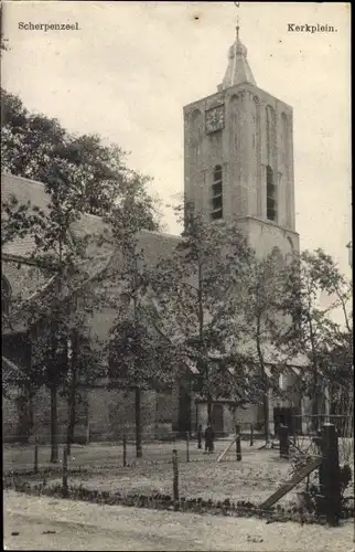 Ak Scherpenzeel Gelderland, Kerkplein