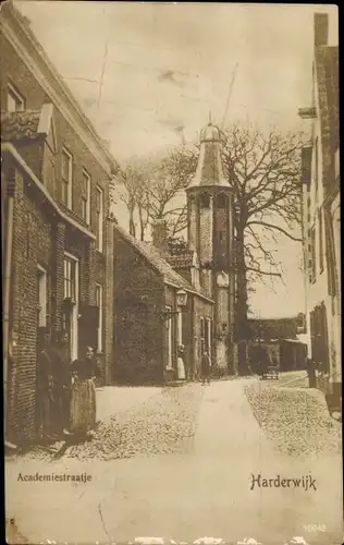 Ak Harderwijk Gelderland, Academiestraatje, Kirche
