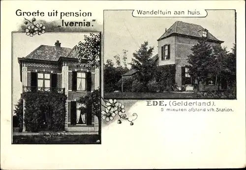 Ak Ede Gelderland Niederlande, Pension Ivernia, Wandeltuin