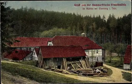 Ak Mühltal Eisenberg in Thüringen, Sommerfrische Froschmühle