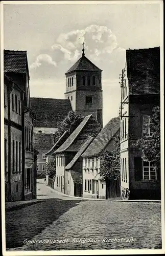 Ak Belgern Schildau Nordsachsen, Gneisenaustadt, Kirchstraße