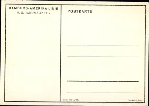 Ak HAPAG Dampfer Milwaukee