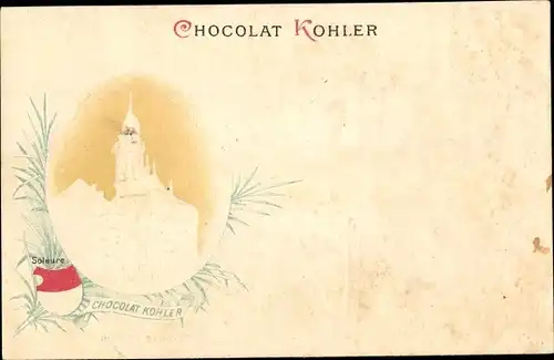 Präge Litho Chocholat Kohler, Reklame, Kirche