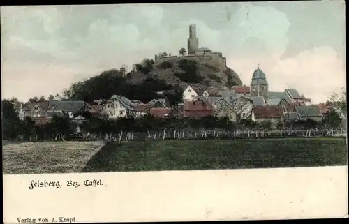 Ak Felsberg in Hessen, Panorama, Burg