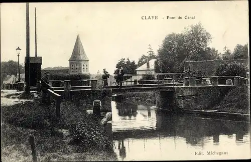 Ak Claye Souilly Seine et Marne, Pont du Canal
