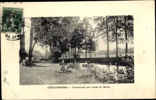 Ak Coulommiers Seine et Marne, Promenade aux bords du Morin