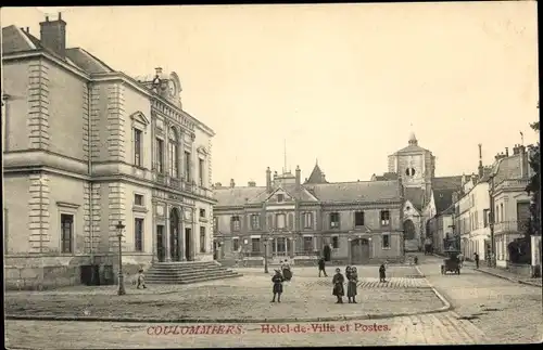 Ak Coulommiers Seine et Marne, Hôtel de Ville et Postes