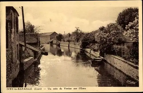 Ak Ivry la Bataille Eure, Un coin de Venise sur l'Eure