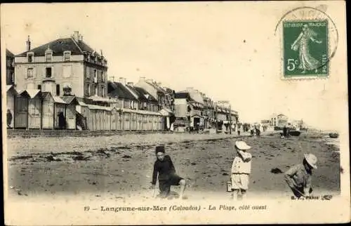 Ak Langrune sur Mer Calvados, La Plage