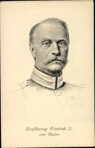 Künstler Ak Großherzog Friedrich II von Baden, Portrait