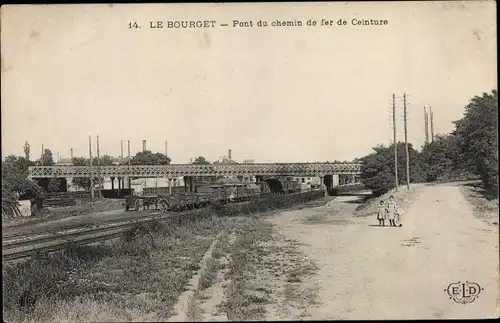 Ak Le Bourget Seine Saint Denis, Pont du Chemin de Fer de Ceinture