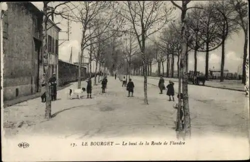 Ak Le Bourget Seine Saint Denis, Le haut de la Route de Flandre