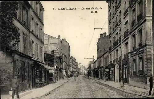 Ak Les Lilas Seine Saint Denis, Rue de Paris