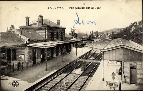 Ak Triel Yvelines, Vue generale sur la Gare