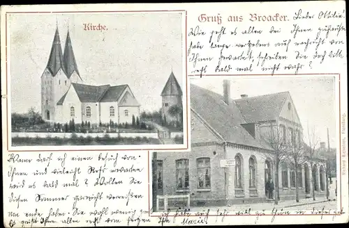 Ak Broacker Broager Dänemark, Kirche, Gebäude