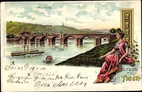 Litho Trier in Rheinland Pfalz, Moselbrücke