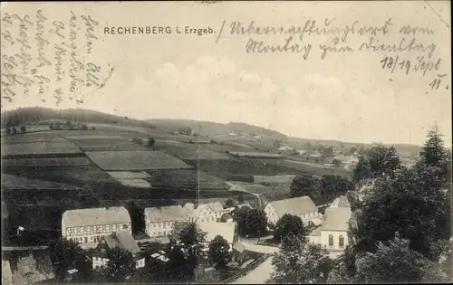 Ak Rechenberg Bienenmühle Erzgebirge, Blick auf den Ort