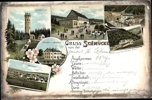 Litho Gehlberg in Thüringen, Schmücke, Schneekopf, Oberhof, Schloss