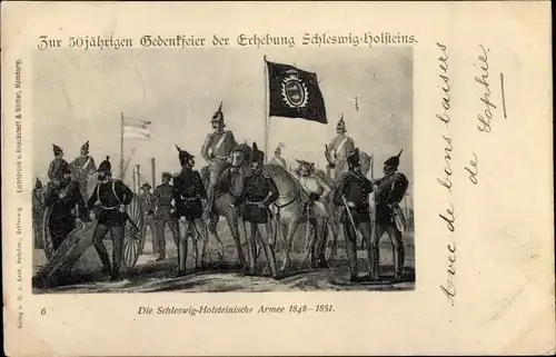 Ak 50 Jährige Gedenkfeier der Erhebung Schleswig Holsteins, Armee 1848
