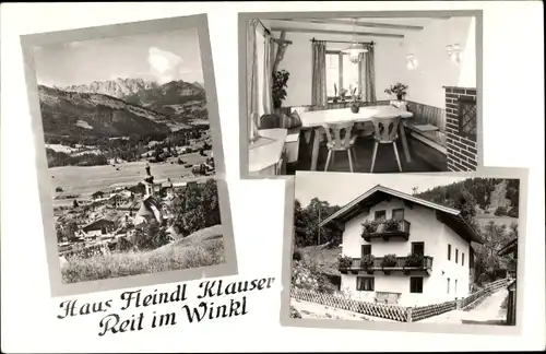 Ak Reit im Winkl im Kreis Traunstein Oberbayern, Haus Fleindl Klauser, Gesamtansicht