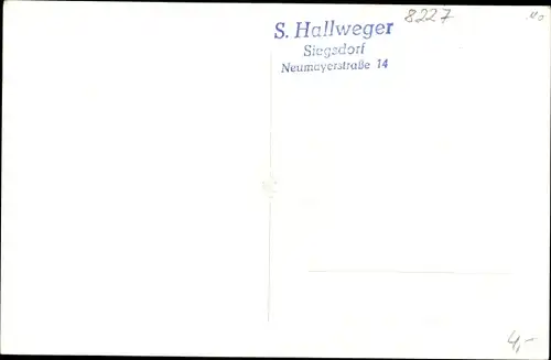 Foto Ak Siegsdorf in Oberbayern, Pension S. Hallweger, Neumayerstraße 14