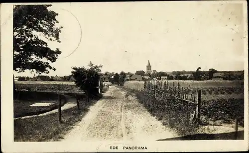 Ak Ede Gelderland Niederlande, Panorama, Blick zum Ort, Felder