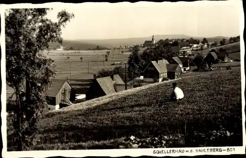 Foto Ak Schellerhau Altenberg Osterzgebirge, Ort mit Kahleberg