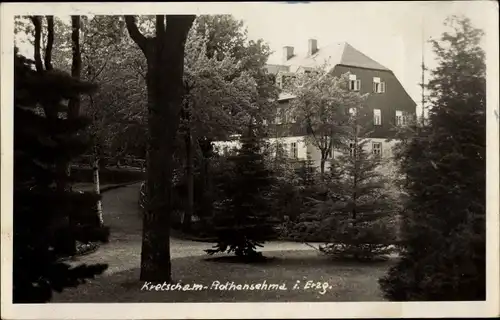 Foto Ak Kretscham Rothensehma Neudorf Sehmatal im Erzgebirge, Teilansicht vom Haus