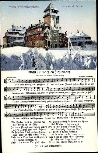 Lied Ak Wilhelm Vogel, Willkumme of en Fichtelbarg, Fichtelberghaus