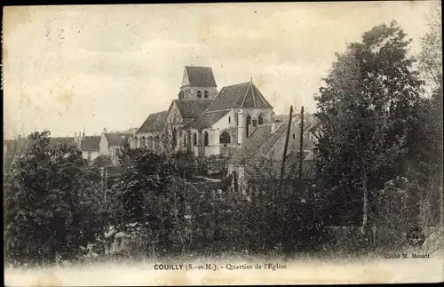 Ak Couilly Pont aux Dames Seine et Marne, Quartier de l'Église