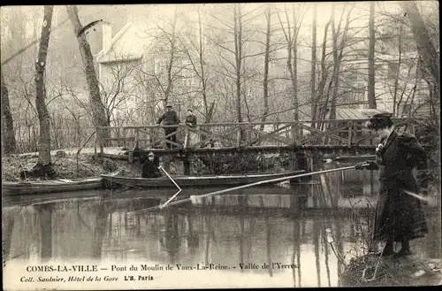 Ak Combs la Ville Seine et Marne, Pont du Moulin de Vaux La Reine, Vallée de Yerres