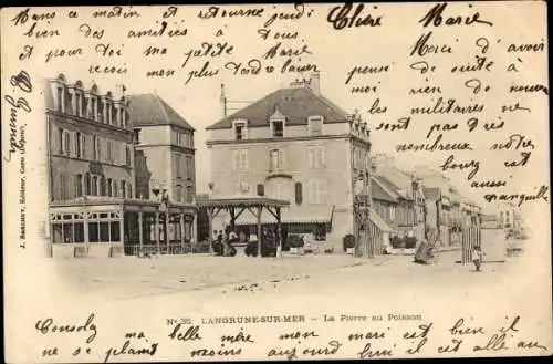 Ak Langrune sur Mer Calvados, La Pierre au Poisson