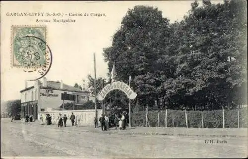 Ak Livry Gargan Seine Saint Denis, Casino, Avenue Montgolfier