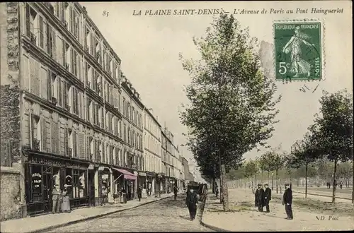 Ak La Plaine Saint Denis Seine Saint Denis, L'Avenue de Paris, Pont Hainguerlot