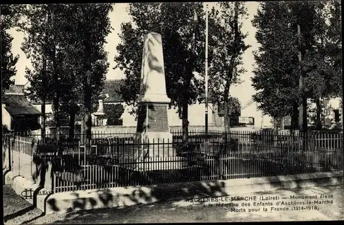 Ak Aschères-le-Marché Loiret, Monument eleve a la Memoire des Enfants