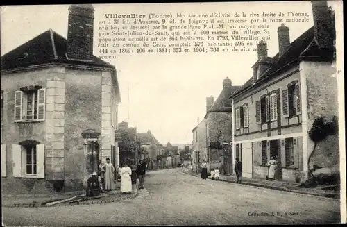 Ak Villevallier Yonne, Straßenpartie