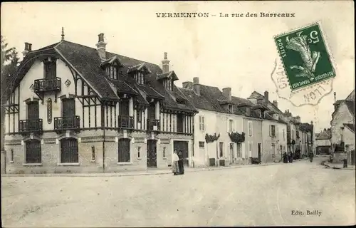 Ak Vermenton Yonne, La rue des Barreaux