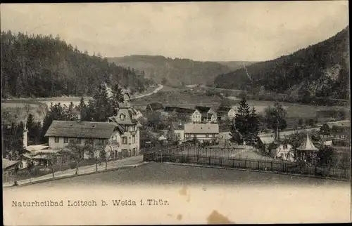 Ak Loitsch Weida im Kreis Greiz Thüringen, Naturheilbad, Blick auf den Ort