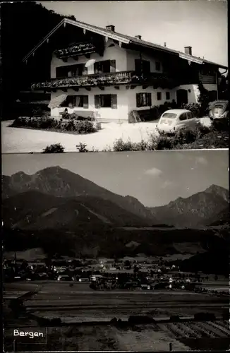 Ak Bergen im Chiemgau Oberbayern, Gasthaus, Fernblick