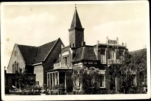 Ak Enumatil Groningen, Ger. Kerk met Pastorie, Kirche